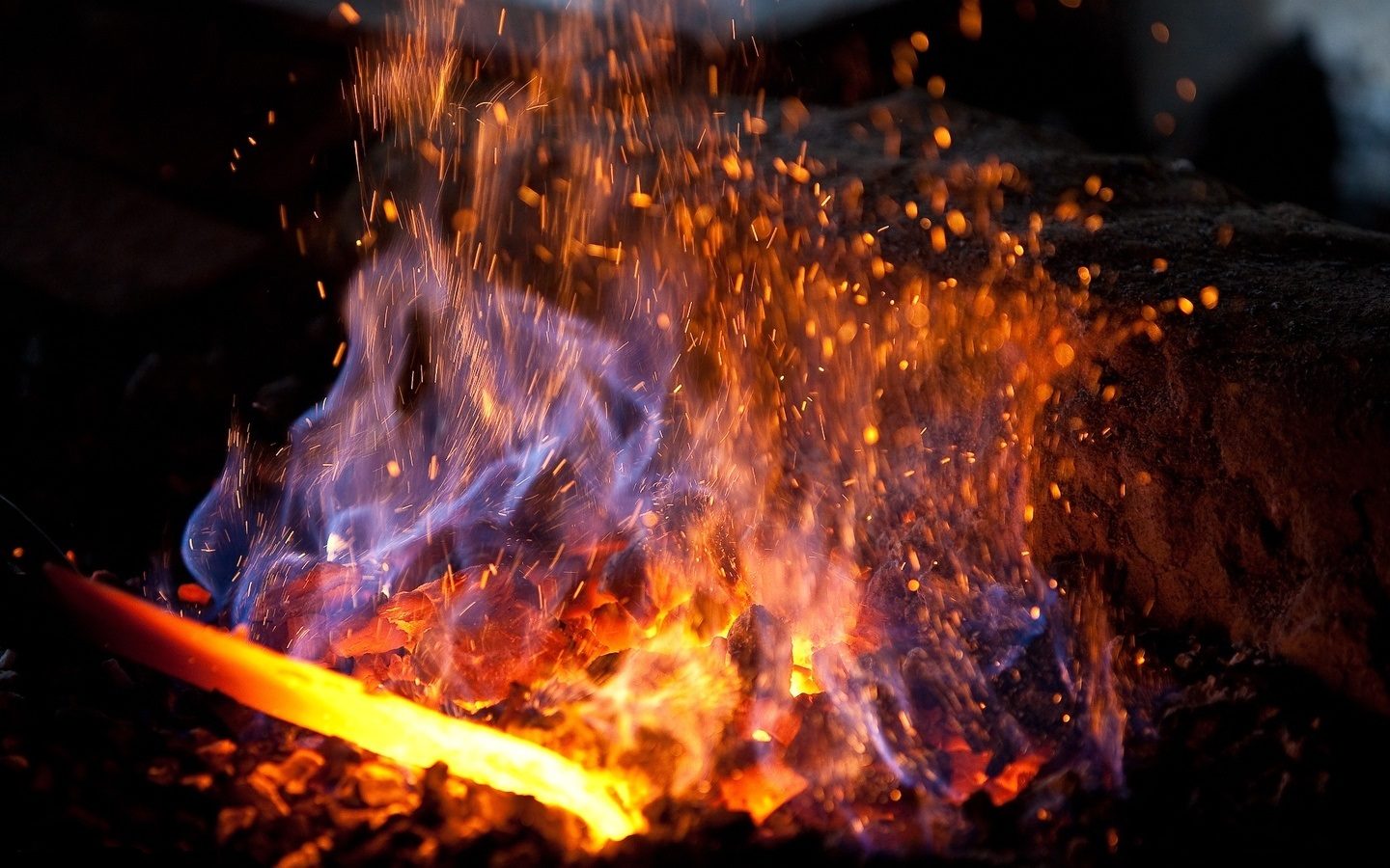 Grinding sparks in the DiMasi fabrication shop
